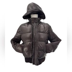 Givenchy Brown Lambskin Down Puffer Jacket excellent Condition